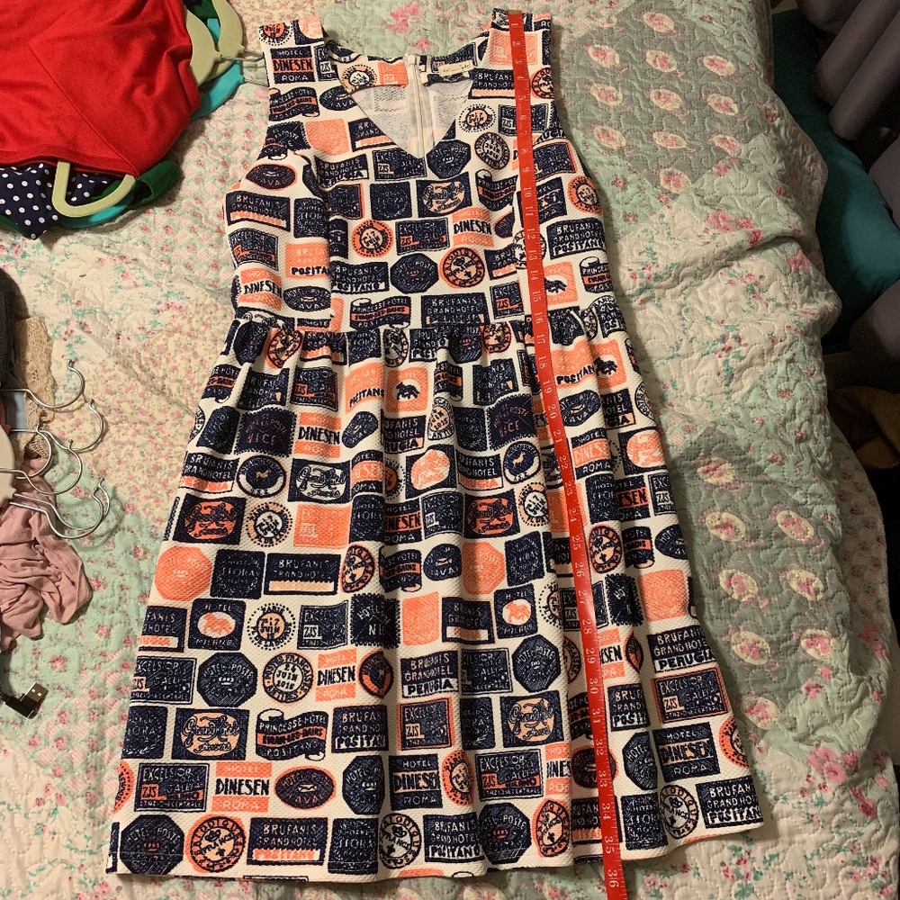 Maison Jules Travel Stamp dress with POCKETS